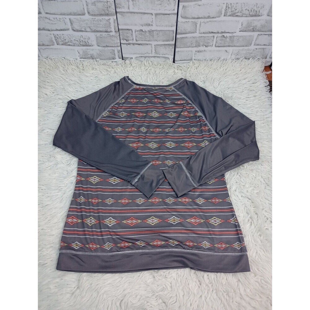 Cruel Gray Long Sleeve Top Womens XL  Western - Picture 2 of 7